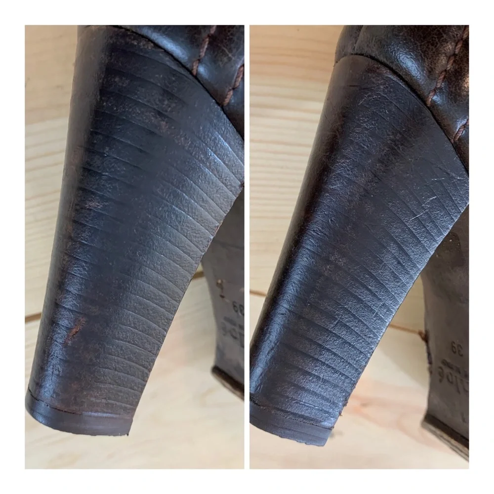 Chloe dark brown leather heeled ankle boots 39 - Picture 15 of 16